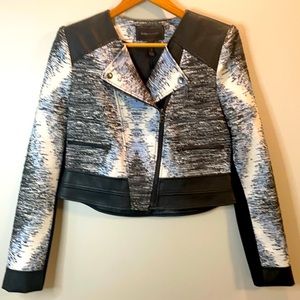BCBGMaxAzria Monochrome Textured Leather Jacket
